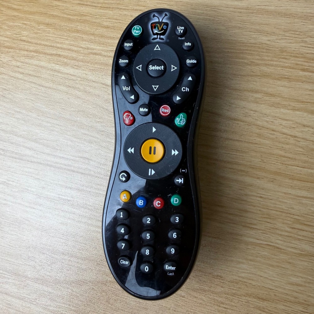 TiVo Slide Remote Control C00240 Black QWERTY Keyboard DVR Accessory Tech Gadget